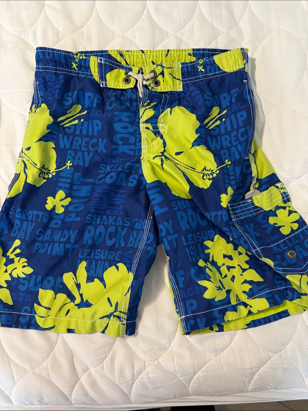 Gap kids boys size 10Blue & Lime Tropical Boys Swim Shorts
